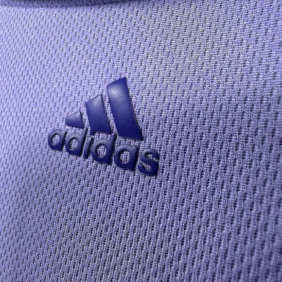 CBS Sports Logo Crew Worn Adidas Men’s L Golf Polo Embroidered Purple Climacool - Picture 7 of 9